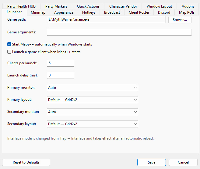 Quick switch between classic and Maps++ interface
