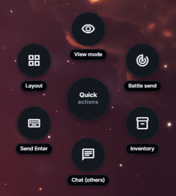Customizable quick actions menu