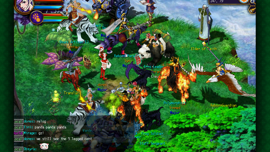 Myth War Online players gathered to complete the first reborn quest on osMW
